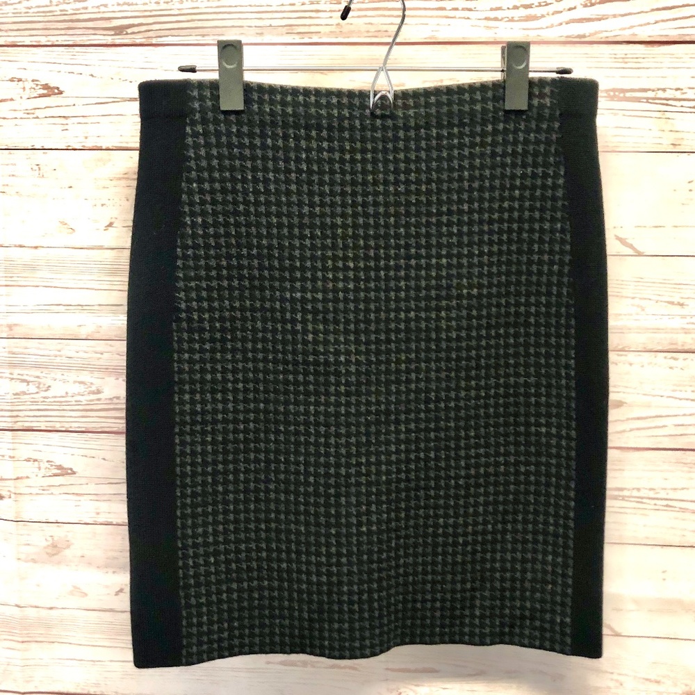 Theory yennif stretch knit pencil houndstooth print skirt